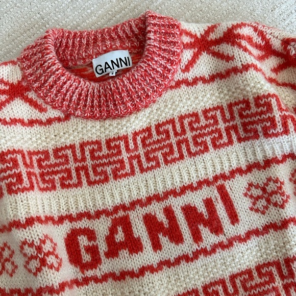 GANNI Egret Wool Sweater - Picture 8 of 9